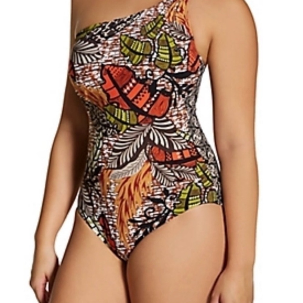 Tropical One-Shoulder Swimsuit